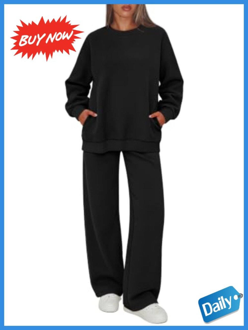 Sampeel 2 Piece Sweat Set Womens Lounge Outfit with Pockets Size Small